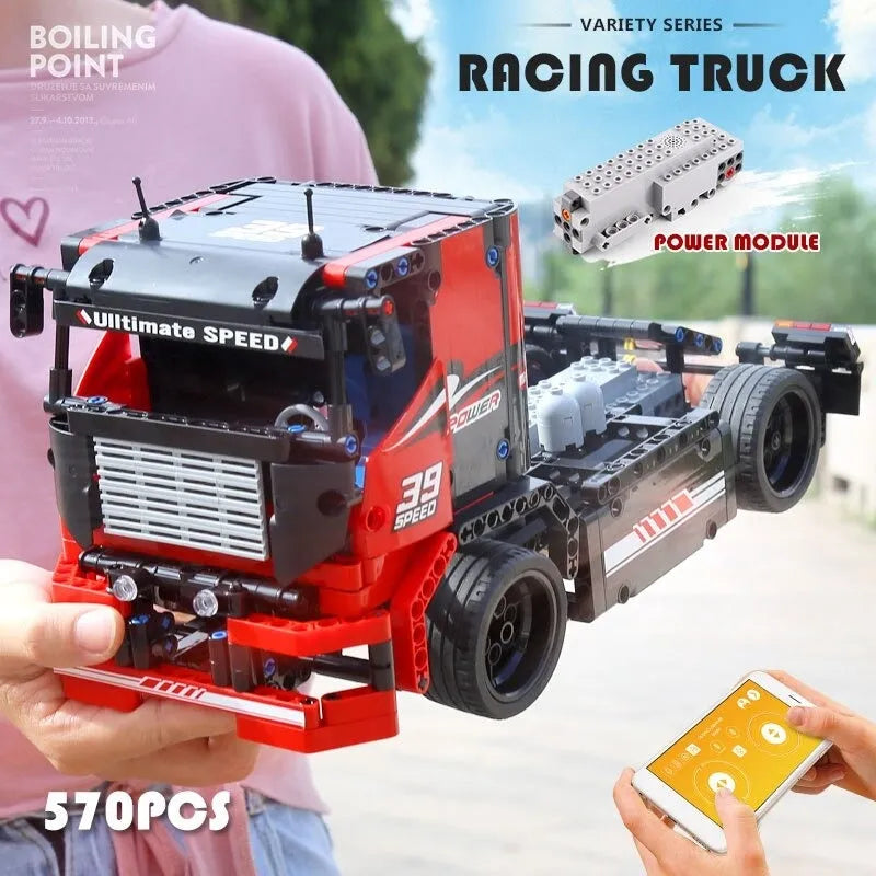 Building Blocks Tech MOC RC Motorized Race Sports Truck Bricks Toys 15002 - 11