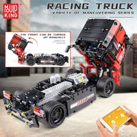 Thumbnail for Building Blocks Tech MOC RC Motorized Race Sports Truck Bricks Toys 15002 - 5