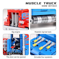 Thumbnail for Building Blocks Tech MOC RC Motorized Sports Racing Truck Bricks Toy 15001 - 5