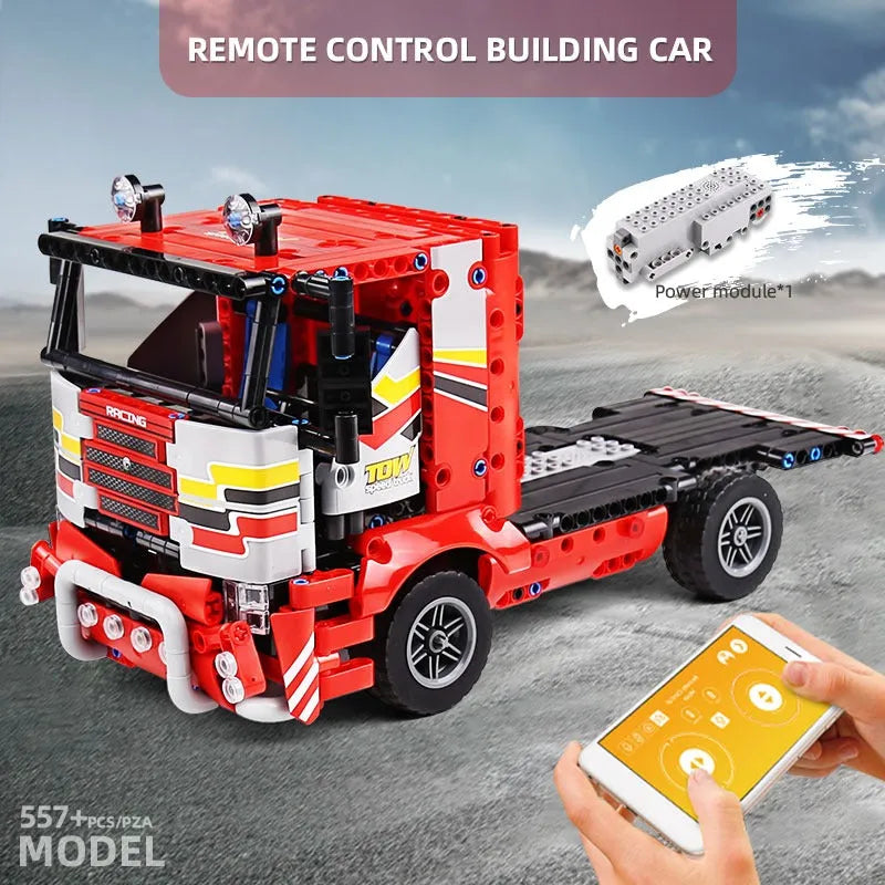 Tech MOC RC Motorized Transport Truck Bricks Toy 15003