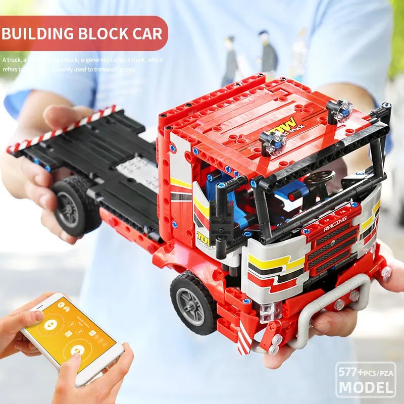 Building Blocks Tech MOC RC Motorized Transport Truck Bricks Toy 15003 - 6