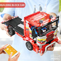 Thumbnail for Building Blocks Tech MOC RC Motorized Transport Truck Bricks Toy 15003 - 6