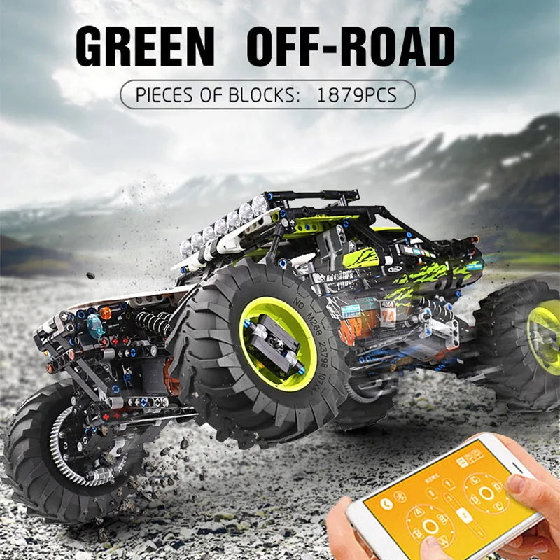 Building Blocks Tech MOC RC Off - Road 4WD Buggy Truck Bricks Toys 18002 - 9