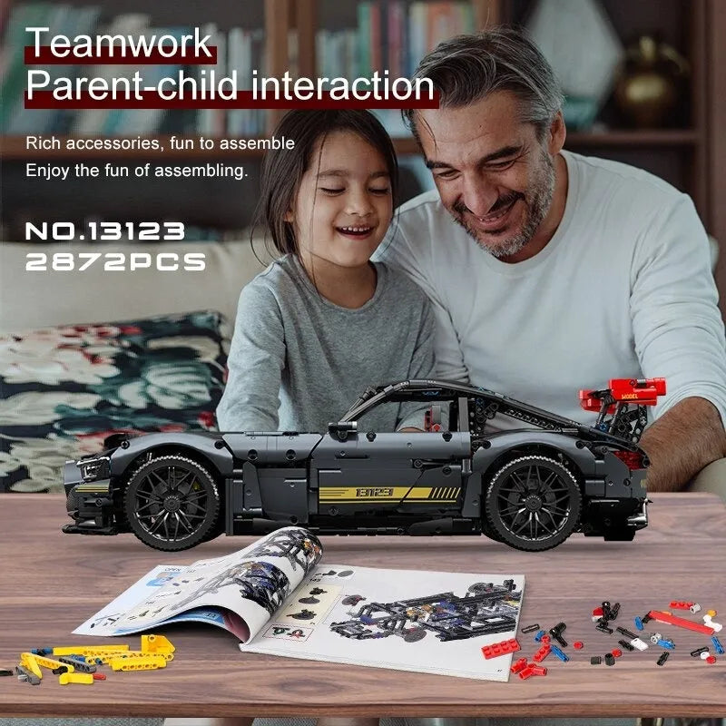 Building Blocks Tech MOC Shadow AMG GTR Roadster Racing Car Bricks Toy 13123 - 6