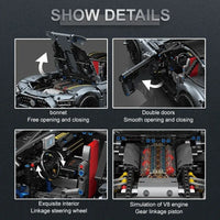 Thumbnail for Building Blocks Tech MOC Shadow AMG GTR Roadster Racing Car Bricks Toy 13123 - 7
