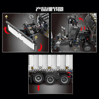 Thumbnail for Building Blocks Tech MOC Snowplow MACK Granite Truck Bricks Toy 13166 - 9