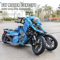 Thumbnail for Building Blocks Tech MOC Sport Concept Fly Motorcycle Bricks Toys 23009 - 7