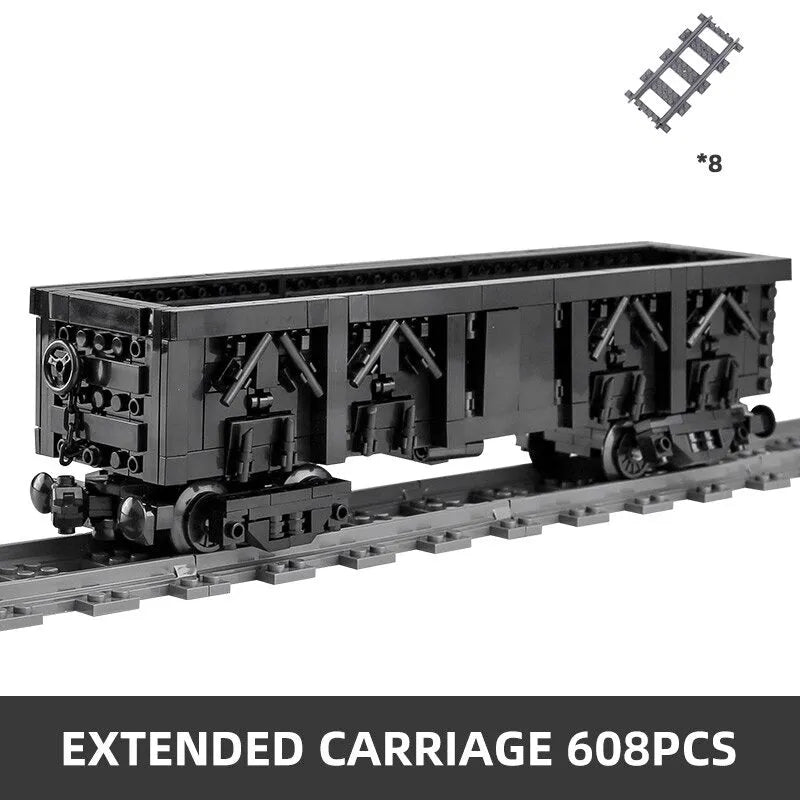 Building Blocks Tech MOC Train Car C70 Extended Carriage Bricks Toy - 1