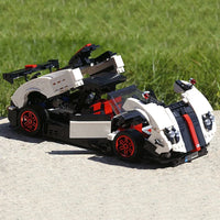 Thumbnail for Building Blocks Tech MOC Zonda Cinque Roadster Racing Car Bricks Toy 13105 - 9