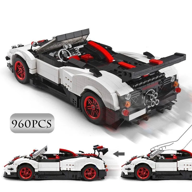 Building Blocks Tech MOC Zonda Cinque Roadster Racing Car Bricks Toy 13105 - 2
