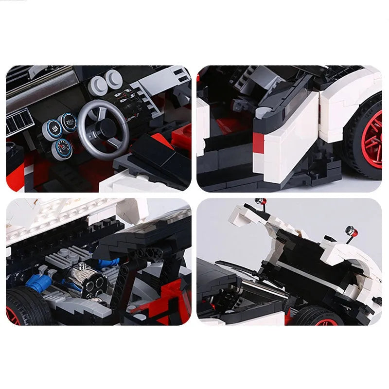 Building Blocks Tech MOC Zonda Cinque Roadster Racing Car Bricks Toy 13105 - 6