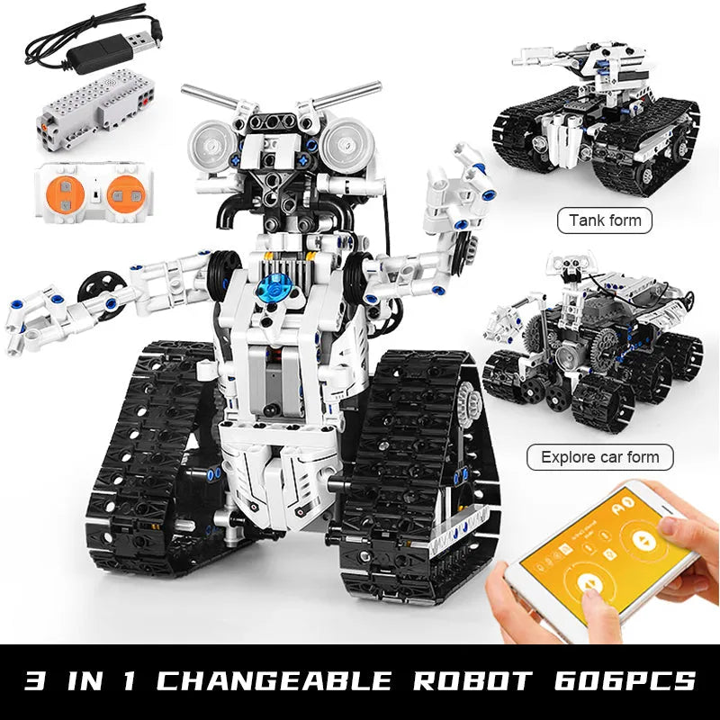 Building Blocks Tech Motorized APP RC Transport Robot Bricks Toy 15046 Construction Set Toys - 2