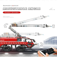 Thumbnail for Building Blocks Tech Motorized RC Pneumatic Airport Rescue Truck Bricks Toy Construction Set Toys - 8