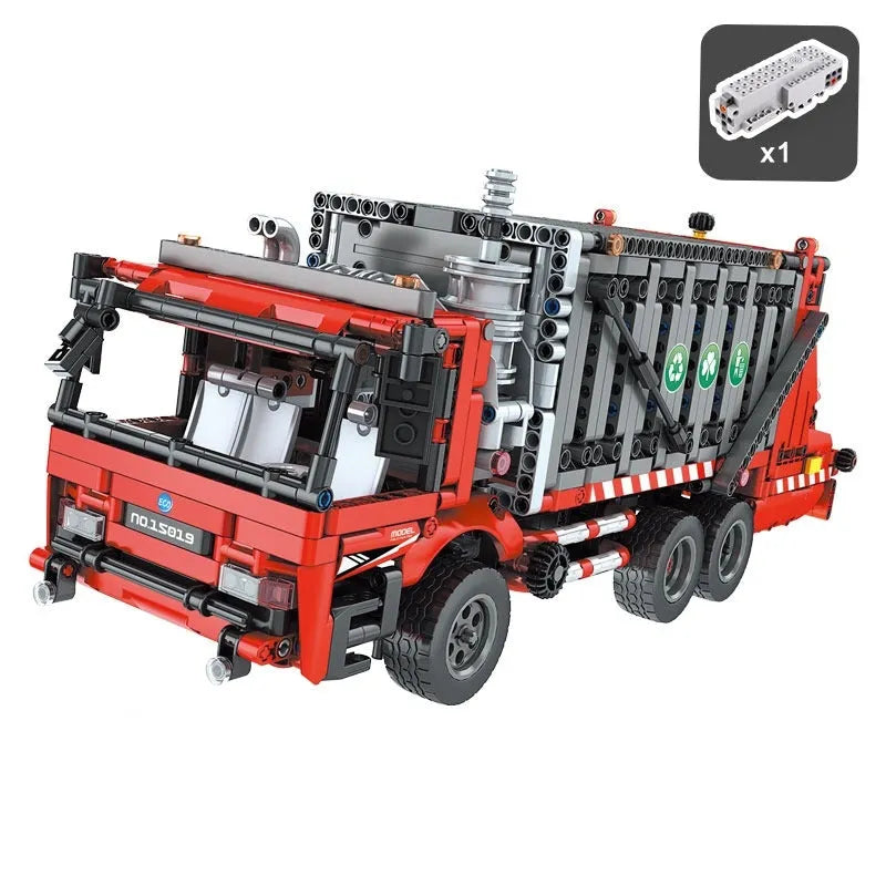 Building Blocks Tech RC APP City Garbage Truck Bricks Toy MOC 15019 - 1
