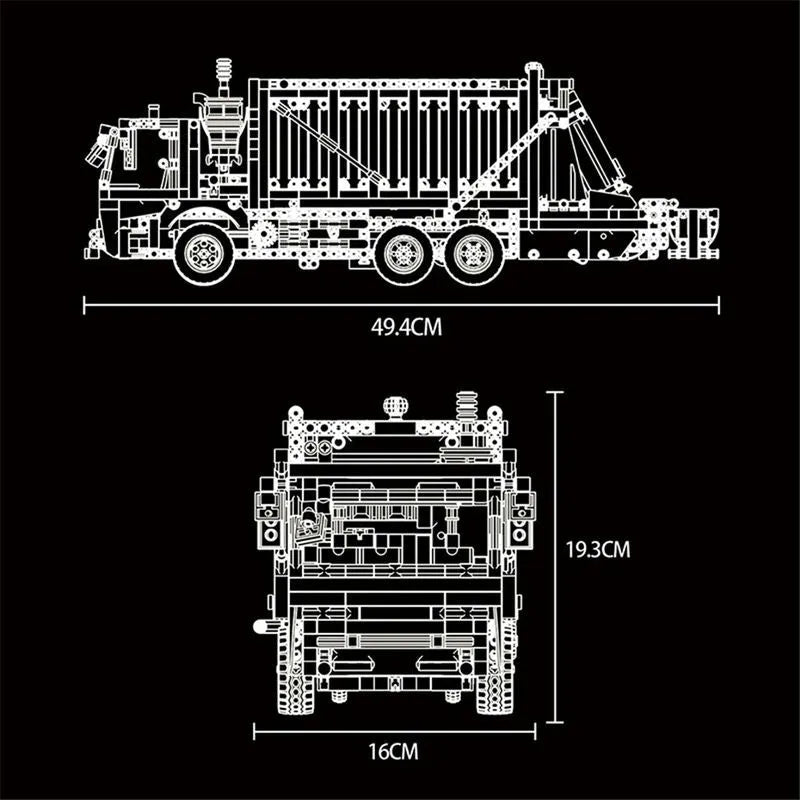 Building Blocks Tech RC APP City Garbage Truck Bricks Toy MOC 15019 Construction Set Toys - 6