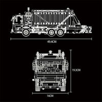 Thumbnail for Building Blocks Tech RC APP City Garbage Truck Bricks Toy MOC 15019 Construction Set Toys - 6