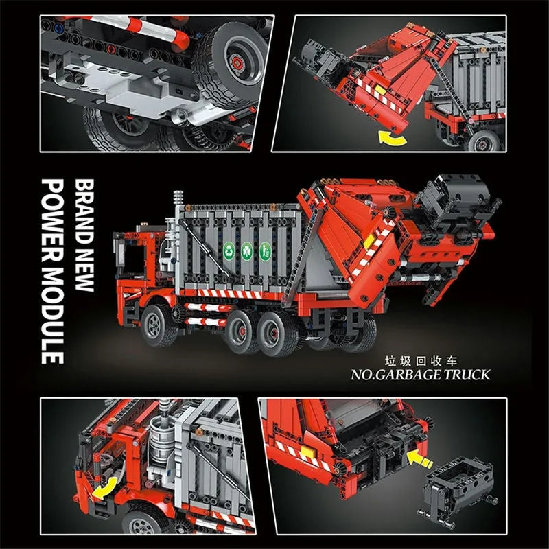 Building Blocks Tech RC APP City Garbage Truck Bricks Toy MOC 15019 - 4