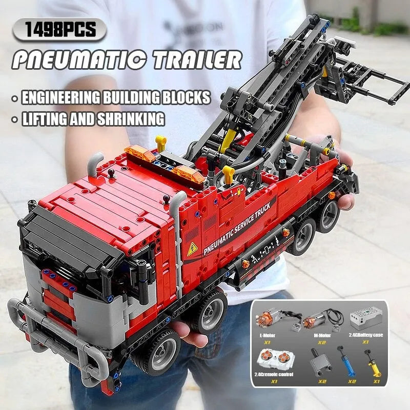 Building Blocks Tech RC APP Pneumatic City Service Truck Bricks Toy 19001 - 7
