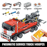 Thumbnail for Building Blocks Tech RC APP Pneumatic City Service Truck Bricks Toy 19001 - 11