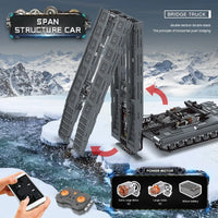 Thumbnail for Building Blocks Tech RC Motorized Armored Bridge Layer Structure Car Bricks Toy Construction Set Toys - 7
