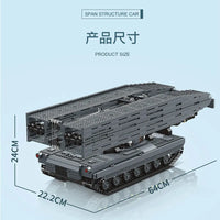 Thumbnail for Building Blocks Tech RC Motorized Armored Bridge Layer Structure Car Bricks Toy - 19