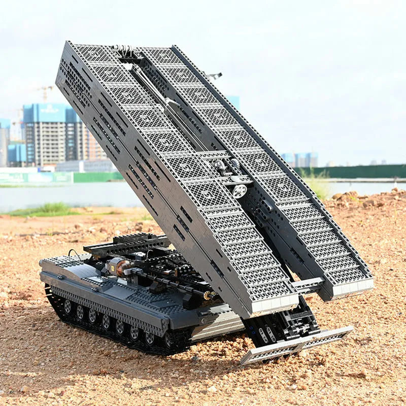 Building Blocks Tech RC Motorized Armored Bridge Layer Structure Car Bricks Toy - 16