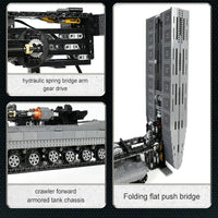 Thumbnail for Building Blocks Tech RC Motorized Armored Bridge Layer Structure Car Bricks Toy Construction Set Toys - 9