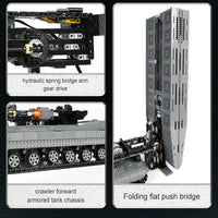 Thumbnail for Building Blocks Tech RC Motorized Armored Bridge Layer Structure Car Bricks Toy - 9