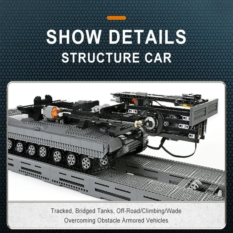 Building Blocks Tech RC Motorized Armored Bridge Layer Structure Car Bricks Toy Construction Set Toys - 8