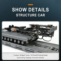 Thumbnail for Building Blocks Tech RC Motorized Armored Bridge Layer Structure Car Bricks Toy Construction Set Toys - 8