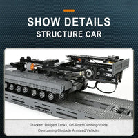 Thumbnail for Building Blocks Tech RC Motorized Armored Bridge Layer Structure Car Bricks Toy - 8