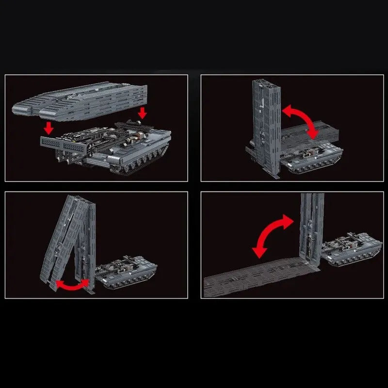 Building Blocks Tech RC Motorized Armored Bridge Layer Structure Car Bricks Toy Construction Set Toys - 11
