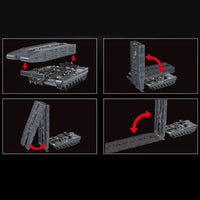 Thumbnail for Building Blocks Tech RC Motorized Armored Bridge Layer Structure Car Bricks Toy - 11