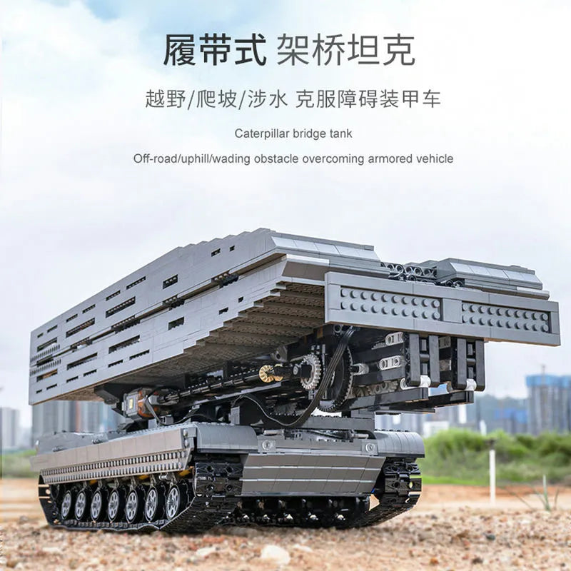 Building Blocks Tech RC Motorized Armored Bridge Layer Structure Car Bricks Toy - 20