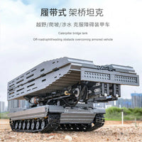 Thumbnail for Building Blocks Tech RC Motorized Armored Bridge Layer Structure Car Bricks Toy Construction Set Toys - 20