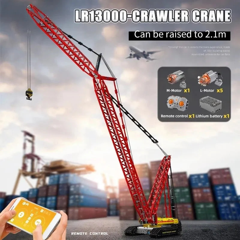 Building Blocks Technical MOC RC APP City Crawler Crane Bricks Toy 17015 - 4