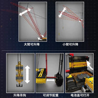 Thumbnail for Building Blocks Technical MOC RC APP City Crawler Crane Bricks Toy 17015 - 8