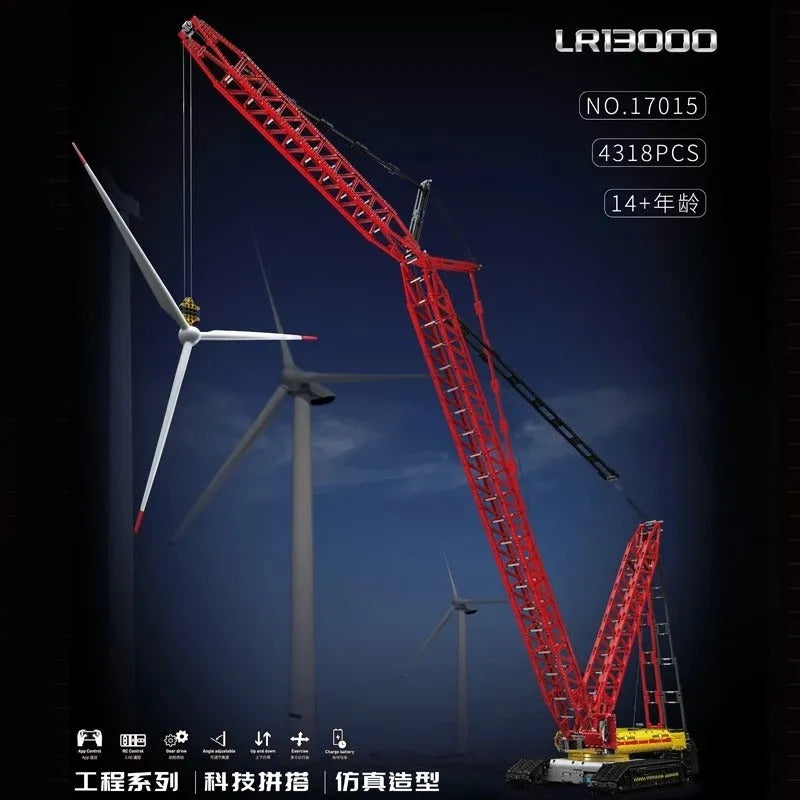 Building Blocks Technical MOC RC APP City Crawler Crane Bricks Toy 17015 - 2