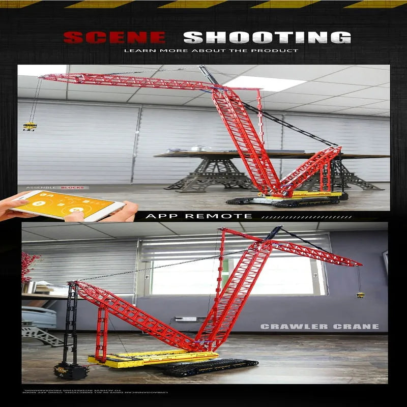 Building Blocks Technical MOC RC APP City Crawler Crane Bricks Toy 17015 - 17
