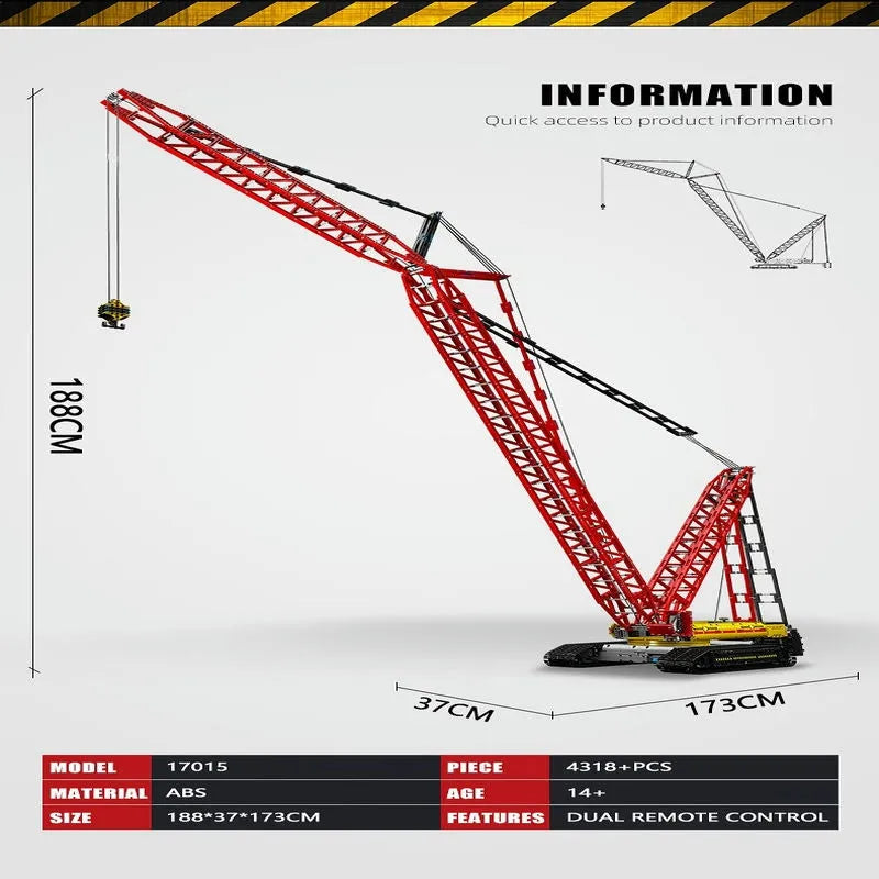 Building Blocks Technical MOC RC APP City Crawler Crane Bricks Toy 17015 - 3