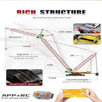 Thumbnail for Building Blocks Technical MOC RC APP City Crawler Crane Bricks Toy 17015 - 16