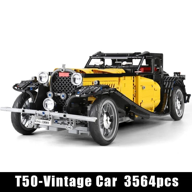 Building Blocks Vintage MOC 13080 Bugatti 50T Retro Sports Car Bricks Toys - 1