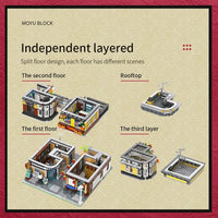 Thumbnail for Building Blocks City Street MOC Sushi Bar House Bricks Toys - 3