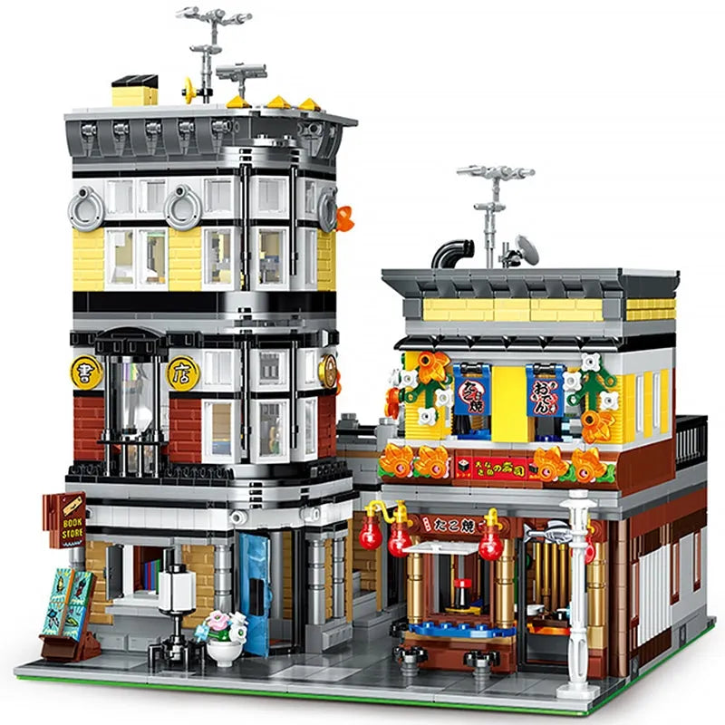 Building Blocks Building Blocks City Street MOC Sushi Bar House Bricks Toys Construction Set Toys - 7