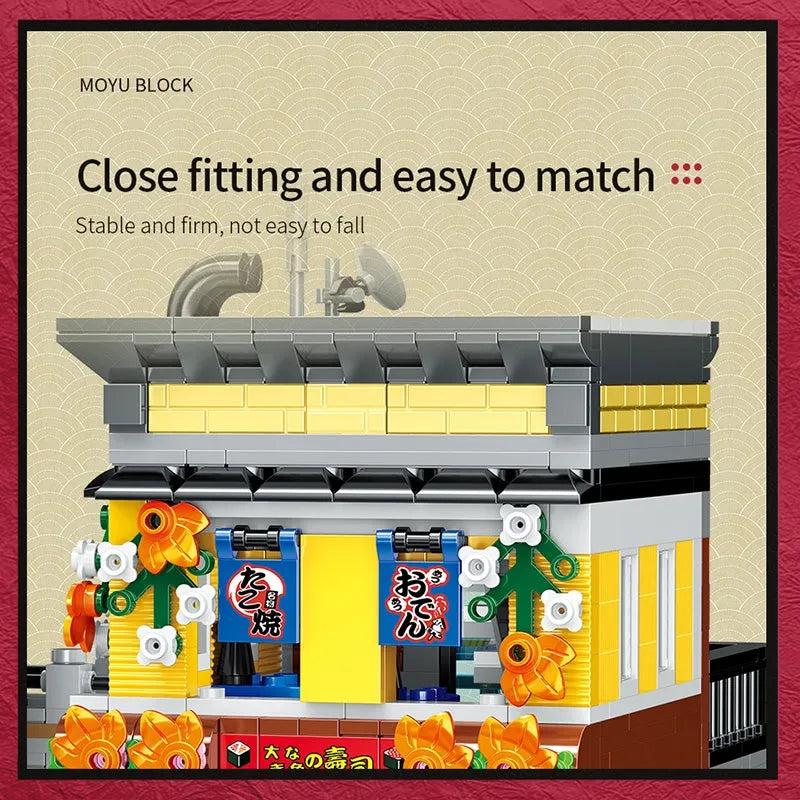 Building Blocks City Street MOC Sushi Bar House Bricks Toys - 6