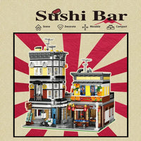 Thumbnail for Building Blocks City Street MOC Sushi Bar House Bricks Toys - 2