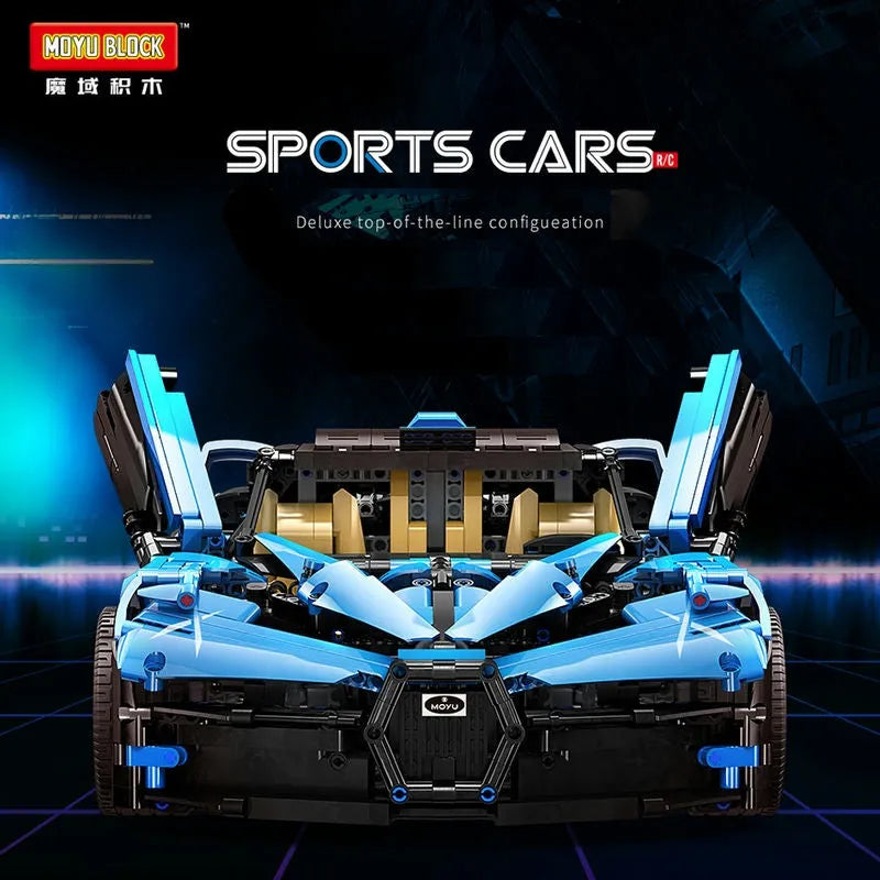 Building Blocks MOC Tech Bugatti Bolide Sports Car Bricks Toys - 2