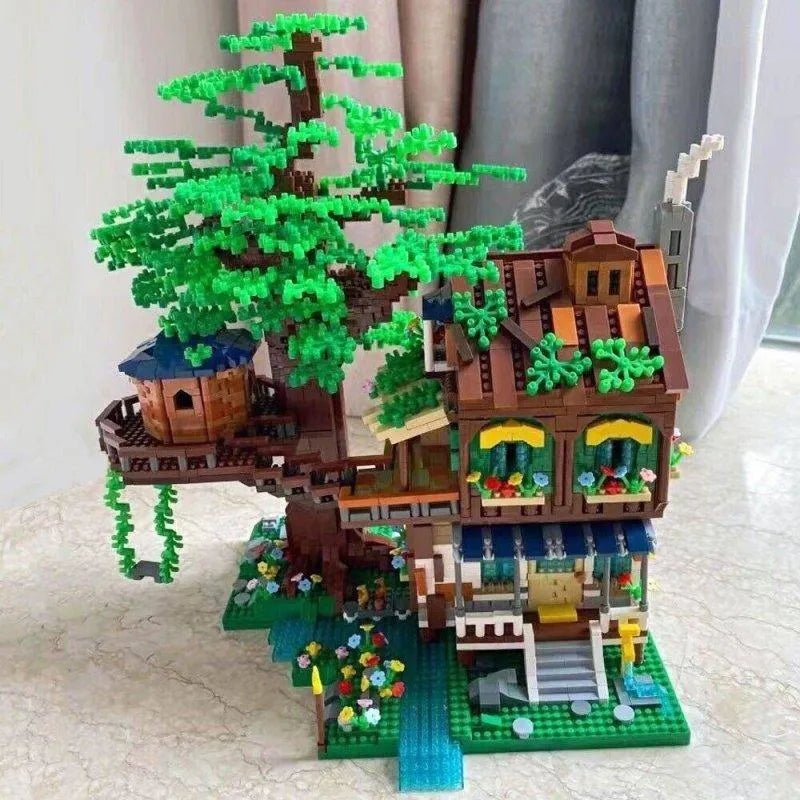Building Blocks Idea Expert MOC Morning Tree House MINI Bricks Toys - 7