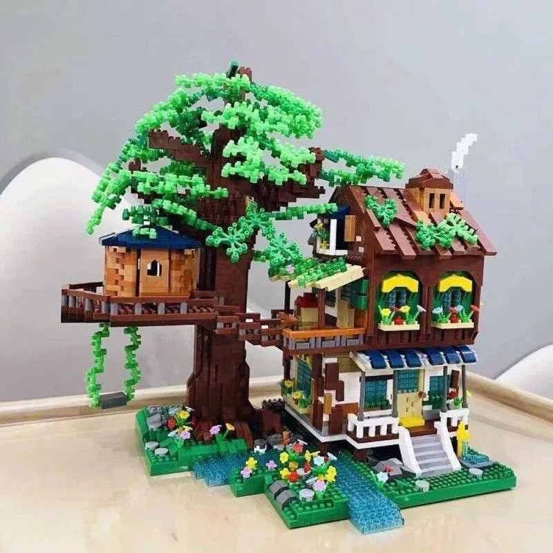 Building Blocks Idea Expert MOC Morning Tree House MINI Bricks Toys - 6