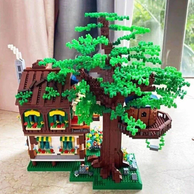 Building Blocks Idea Expert MOC Morning Tree House MINI Bricks Toys - 8